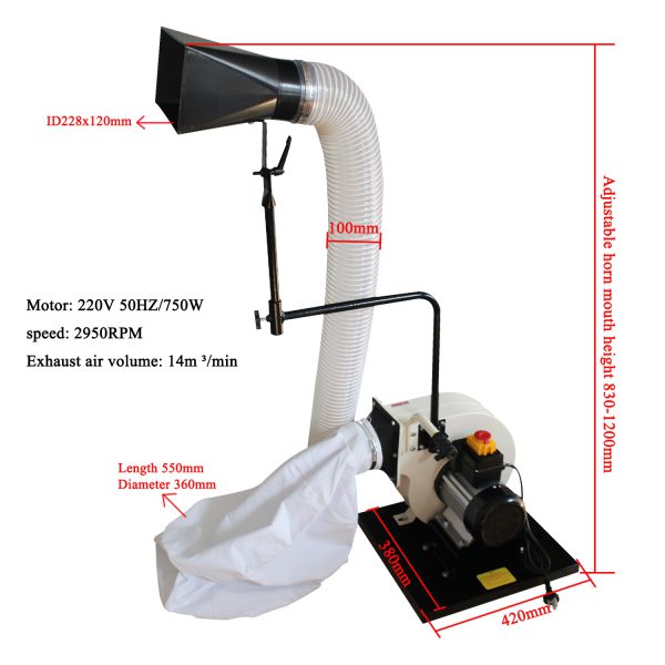 Toz toplayıcı makine cihazı taşınabilir toz emici 750w için masa testeresi tahta işçiliği ağaç torna yatay toz toplayıcı filtre include toz torbası toz toplama sistemleri ahşap - Görsel 4