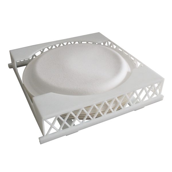 Under Cabinet Paper Plate Holder Dispenser for RV Camping Travel Kitchen Storage Organizer with Self Adhesive Plastic Plate Rack for Counterto Mountable Container Campers Disposable Dishes - Image 5