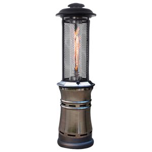 Propane Umbrella Patio Heater for Outdoor Garden Decks Backyard Decks Commercial Stainless Steel LP Gas Heater with Radiant Heat Infrared Height Adjustable Standing Reflector Shield Replacement Parts Burner