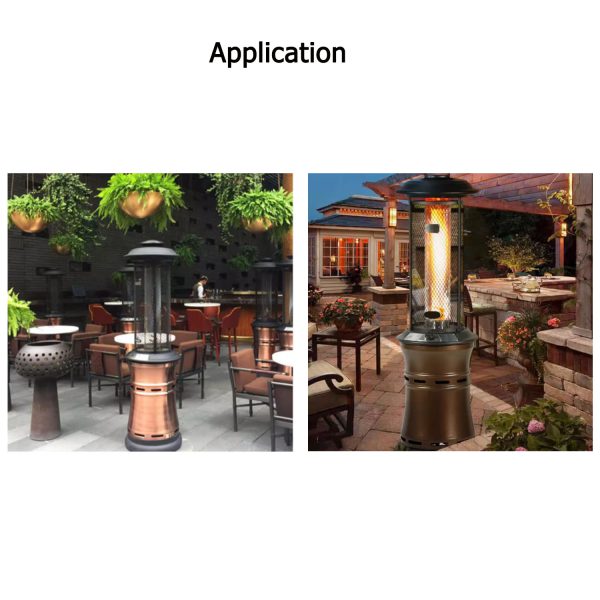 Propane Umbrella Patio Heater for Outdoor Garden Decks Backyard Decks Commercial Stainless Steel LP Gas Heater with Radiant Heat Infrared Height Adjustable Standing Reflector Shield Replacement Parts Burner