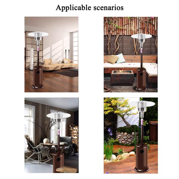 Chauffage extérieur gaz propane parasol chauffant infrarouge portatif professionnel pour terrasse patio jardin foyer extérieur pyramide appareil mobile avec flamme pare étincelles – Image 3
