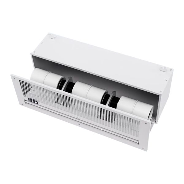 Embedded ceiling air curtain machine for supermarkets and shopping centers