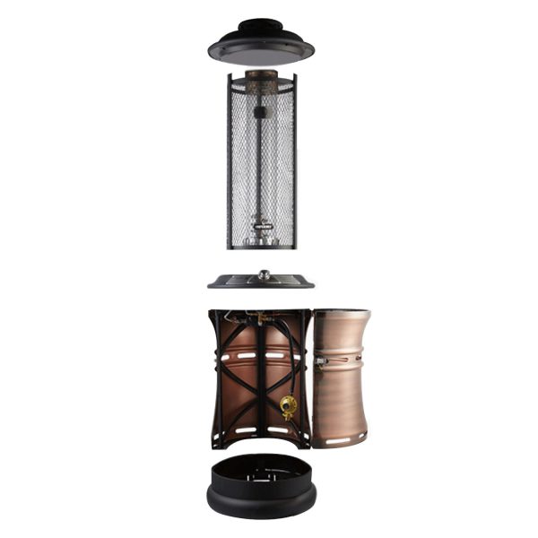 Propane Umbrella Patio Heater for Outdoor Garden Decks Backyard Decks Commercial Stainless Steel LP Gas Heater with Radiant Heat Infrared Height Adjustable Standing Reflector Shield Replacement Parts Burner