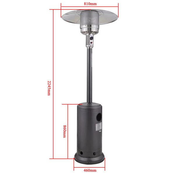 Propane Umbrella Patio Heater for Outdoor Garden Decks Backyard Decks Commercial Stainless Steel LP Gas Heater with Radiant Heat Infrared Height Adjustable Standing Reflector Shield Replacement Parts Burner