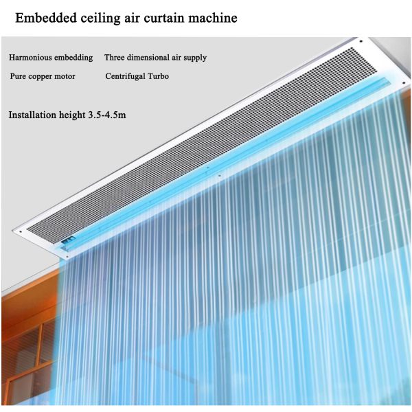 Embedded ceiling air curtain machine Commercial air curtains for supermarkets and shopping centers