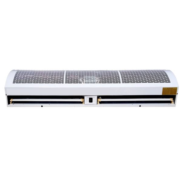 Industrial Commercial Air Curtain for Supermarkets Malls Door Fan High Power PVC Blower for Drive Thru Window Over Door Heated Backward Curved Centrifugal Exhaust Ceiling Small Duct Flies Drive Through Outdoor Entrance Mounted Installation Sensor Remote Control Maintenance Screen