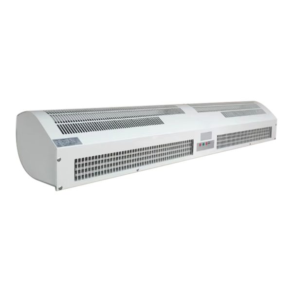Heated and Cooled Residential Commercial Industrial Air Curtain High Power PVC Blower for Door Drive Thru Window Over Door Indoor Outdoor Backward Curved Centrifugal with Sensor Remote Control Mounted Installation Maintenance Screen