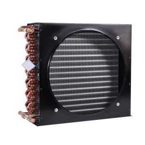 Finned Copper Tube Heat Exchanger for Display Cabinet Cold Storage Fridge Freezer Cooling Condenser Copper Aluminum Coil Evaporator Radiator Fin Cooling System for Water Chiller Air Conditioner hvac sink cooled