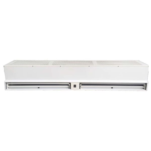 Industrial Commercial Air Curtain for Supermarkets Malls Door Fan High Power PVC Blower for Drive Thru Window Over Door Heated Backward Curved Centrifugal Exhaust Ceiling Small Duct Flies Drive Through Outdoor Entrance Mounted Installation Sensor Remote Control Maintenance Screen