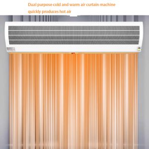 Heated and Cooled Residential Commercial Industrial Air Curtain High Power PVC Blower for Door Drive Thru Window Over Door Indoor Outdoor Backward Curved Centrifugal with Sensor Remote Control Mounted Installation Maintenance Screen