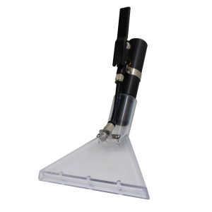 Transparent upholstery spray extraction nozzle squeegee