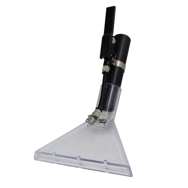Transparent upholstery spray extraction nozzle squeegee