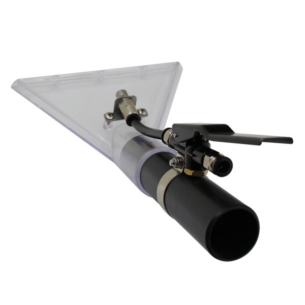 Transparent upholstery spray extraction nozzle squeegee