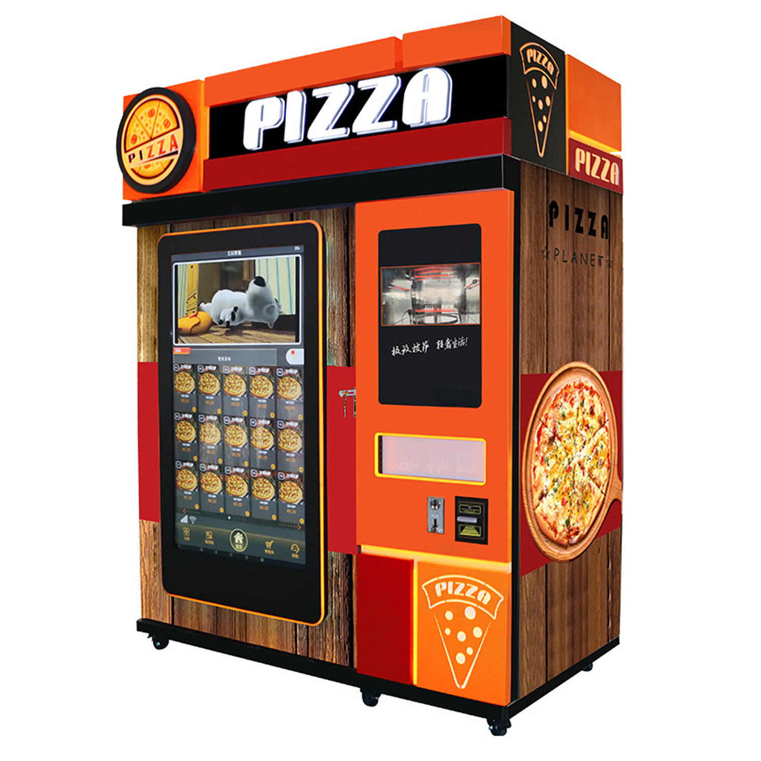 오븐 내장 피자 자판기 신선한 피자 자동 데우기 및 구이 스낵 음료 자동판매기
