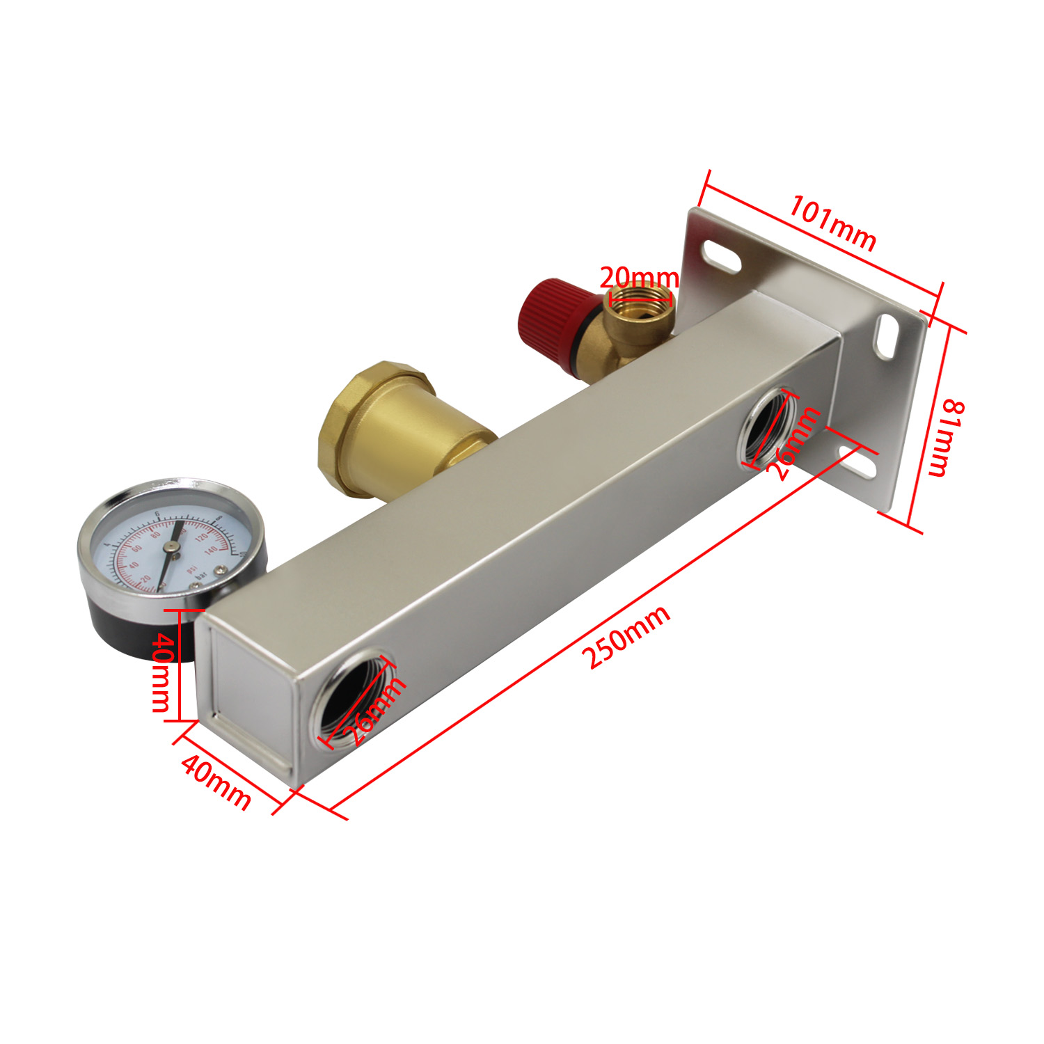 Suport pentru vas de expansiune montat pe perete din oțel inoxidabil cu filet interior pentru vas de expansiune autoclav de fier și rezervor de apă caldă sanitară fixare presiune - imagine 6
