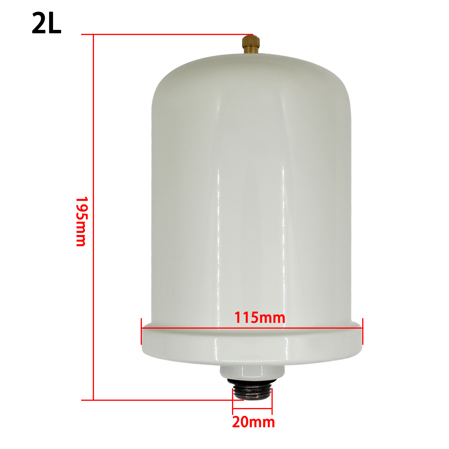 DN15 Screw Thread 2L Household Hot and Cold Water Expansion Tank for Self Suction Pump Pressure Tank